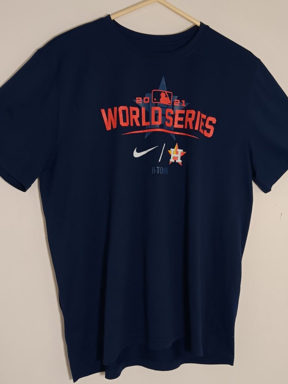 Nike Houston Astros 2021 world series H. town dri-fit shirt mens L navy